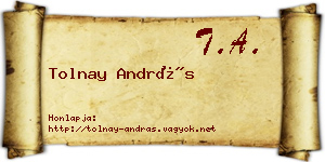 Tolnay András névjegykártya