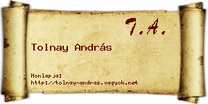 Tolnay András névjegykártya